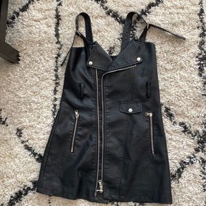 Leather mini dress